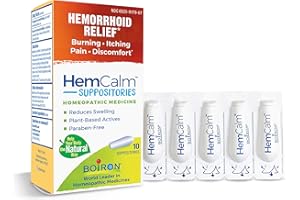 Boiron HemCalm Suppositories for Hemorrhoid Relief of Pain, Itching, Swelling or Discomfort - 10 Count