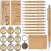 Sayglossy 36 Sets Team Gifts for Employee Appreciation Ballpoint Pens Keychains with Cards for Team Building Thank You Gifts