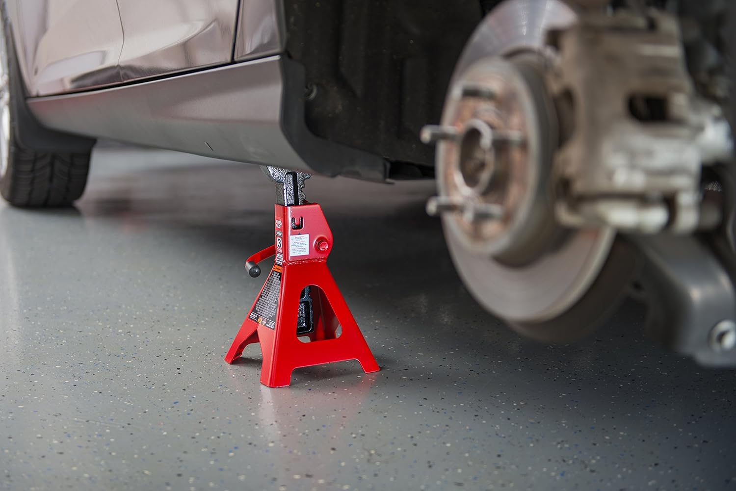 BIG RED T43202 Torin Steel Jack Stands: 3 Ton (6,000 lb) Capacity, Red, 1 Pair: Automotive