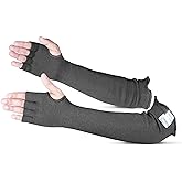 BSV Kevlar Cut, Scratch, Bite and Heat Resistant Arm Protection Sleeves with Finger Opening - Unisex -18 Inches, 1 Pair