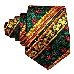 Barry.Wang Christmas Tie for Men with Tie Clip Xmas