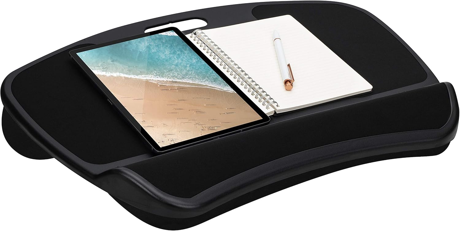 LapGear Original XL Laptop Lap Desk with Storage Pockets - Black - Style No. 45592 : Office Products