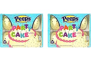 Party Cake Flavored Peeps Marshmallow Easter Basket Stuffer and Baking Decoration, 3 Ounces, Pack of 2