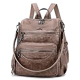 Angel Kiss Women's Backpacks & Purse - PU Leather Zipper Casual Backpacks & Shoulder Bags