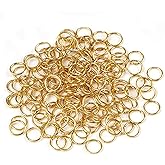 500Pcs 6mm Gold Plated Stainless Steel Jump Rings 21 Gauge Metal O Rings Close but Unsoldered Single Loop Connectors for Jewelry Necklaces Bracelet Earrings Keychain DIY Making