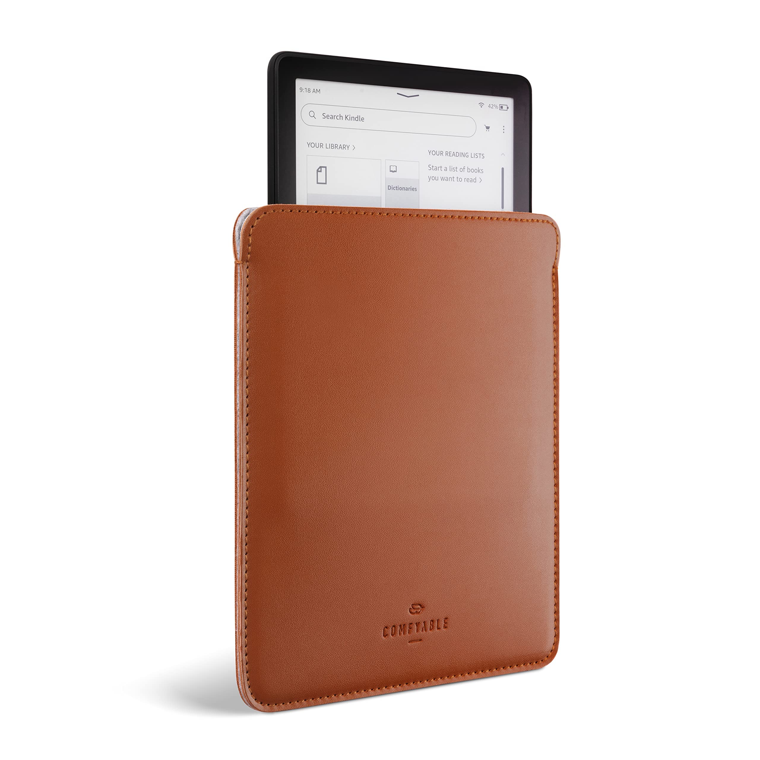 Comfyable E-Reader Sleeve Precisely Compatible with 7 Inch Kindle Paperwhite Colorsoft Edition, 6.8 Inch Kindle Paperwhite 12th/11th/10th Generation 2024-2019, PU Faux Leather Protective Case, Brown