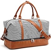 S-ZONE Weekender Bags for Women and Men Travel Duffel Bags with Shoe Compartment Overnight Carry on Duffle Tote Bag
