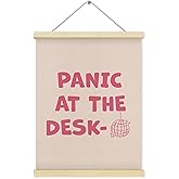 Shrago Cubicle Wall Decor Wall Art, Psychology Office Decor, Pink Funny Girly Mental Health Poster Hanger Frame,Panic at the Desk for Home Office Cubicle Arts, 12x16 Inch
