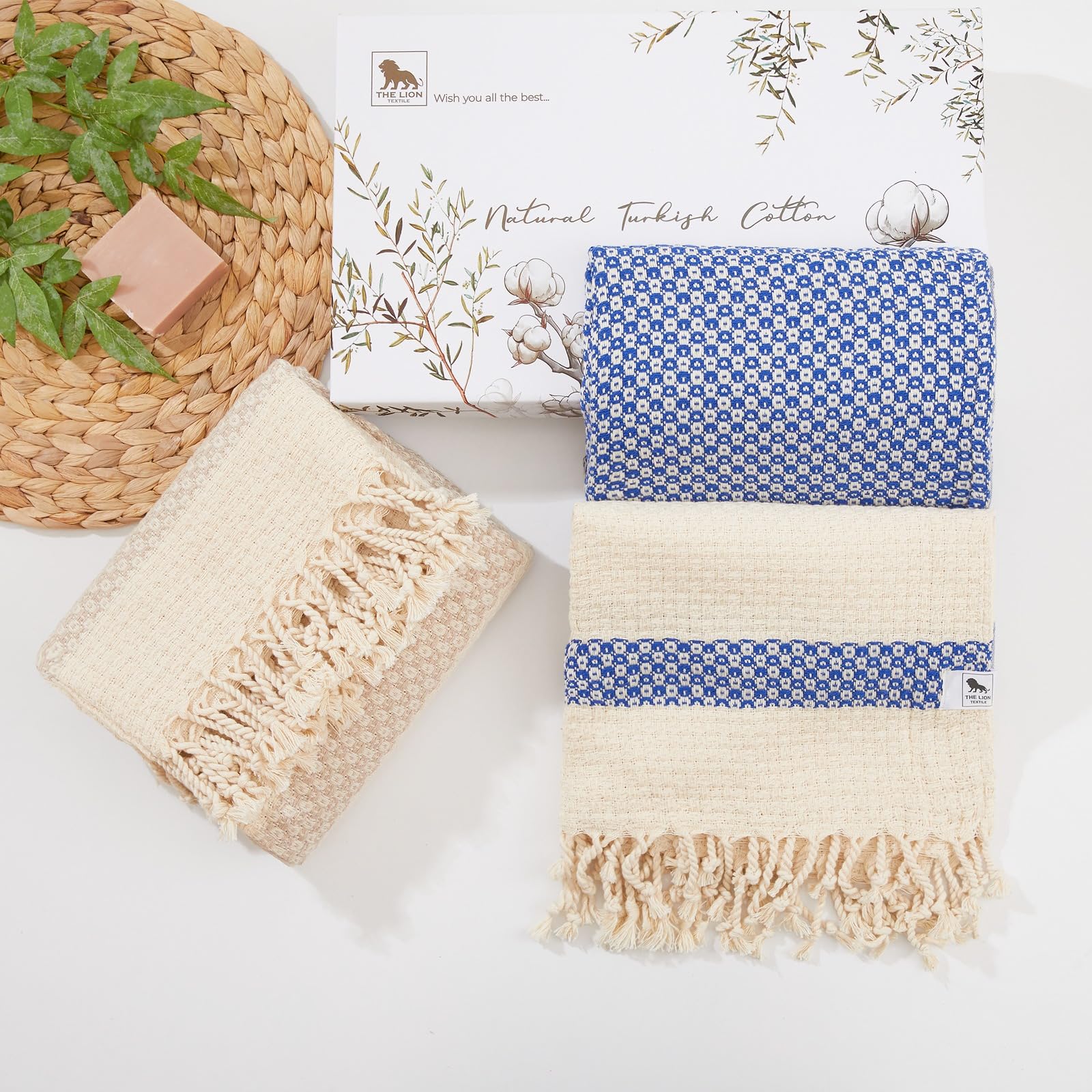 Beach Towel, Bath Towel-Luxurious Turkish Towels Set to Make You Feel Special with Unique Design. Lightweight, QuickDrying and Ultrasoft Beach Towels for Adults. Special Box Design. 2Pack 180x100cm