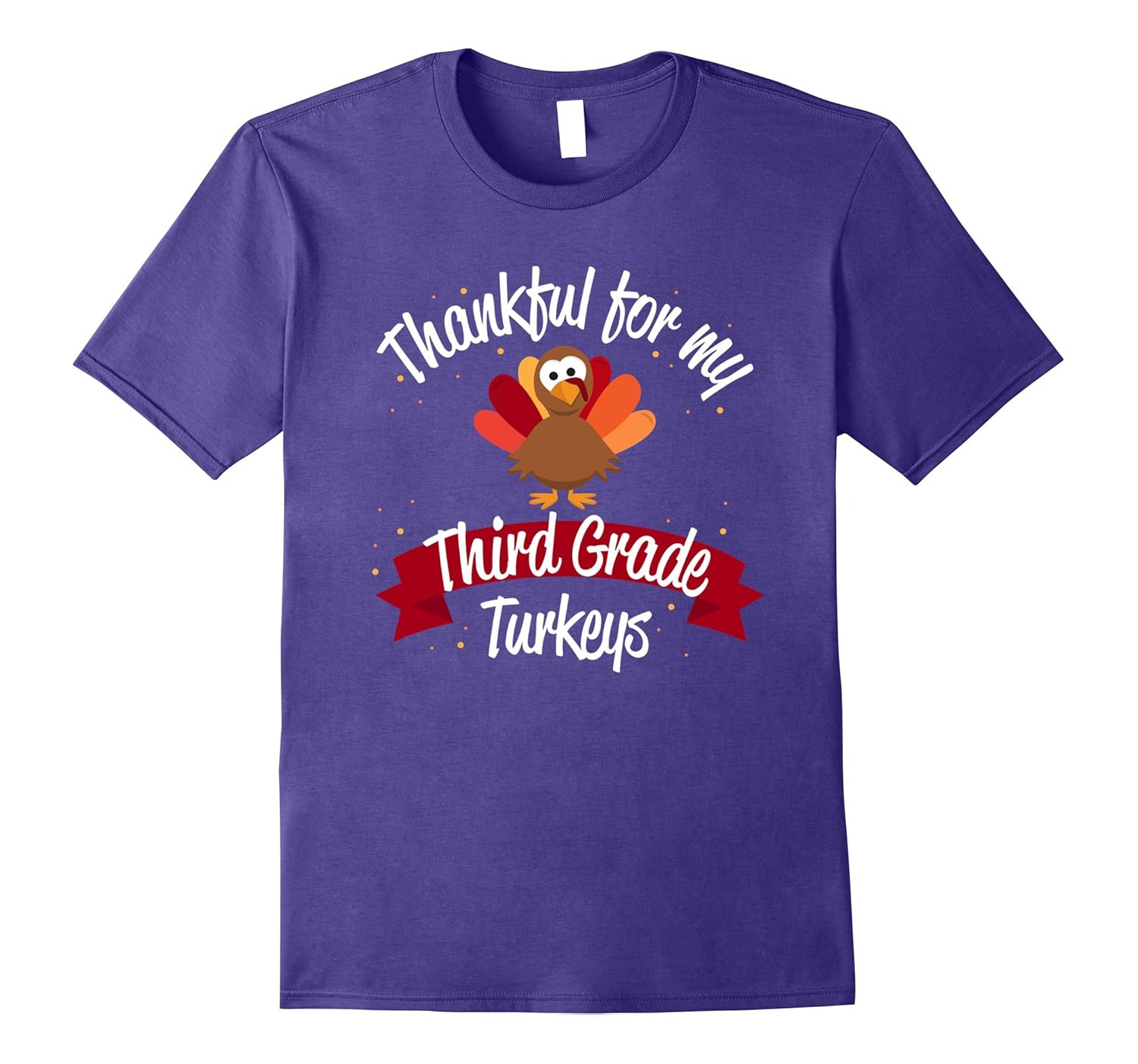 Teacher Thanksgiving Shirt Thankful for Third Grade Turkeys-ANZ