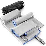 Microfiber Travel Towel 3 Sizes in 1 Pack, Quick Drying Towel, Quick & Fast Dry Travel Towel for Camp, Sweat, Gym, Sports, Wo