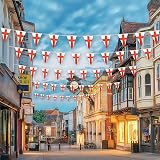 SHATCHI 10m St George Cross Bunting 25 Flags Outdoor UK Banner 32.8ft view 8