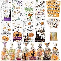 Amazon.com: HalloweenCandy Bags Treats Bags, 200 PCSHalloween ...