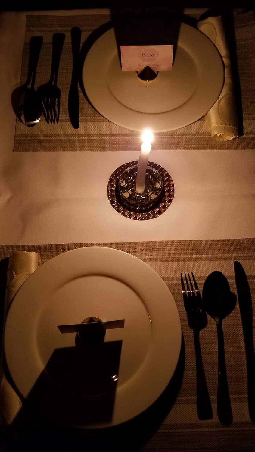 AiFanS Glass Tealight Holders Centerpiece,Crystal Candle Holders Set,Candlesticker Holder for Table(Clear,7.5cm,Set of 6): Kitchen & Dining