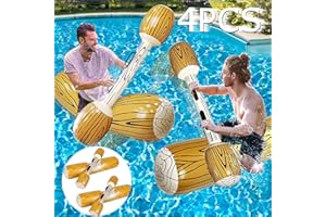 SIXVALA 4 Pcs Set Inflatable Floating Row Toys, Inflatable Ride On Battle Logs, Pool Water Sports Games Water Fun Large Blow 