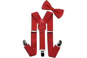 LOLELAI Toddler, Kids Suspender and Bow Tie Set | Adjustable and Elastic | for Boys and Girls
