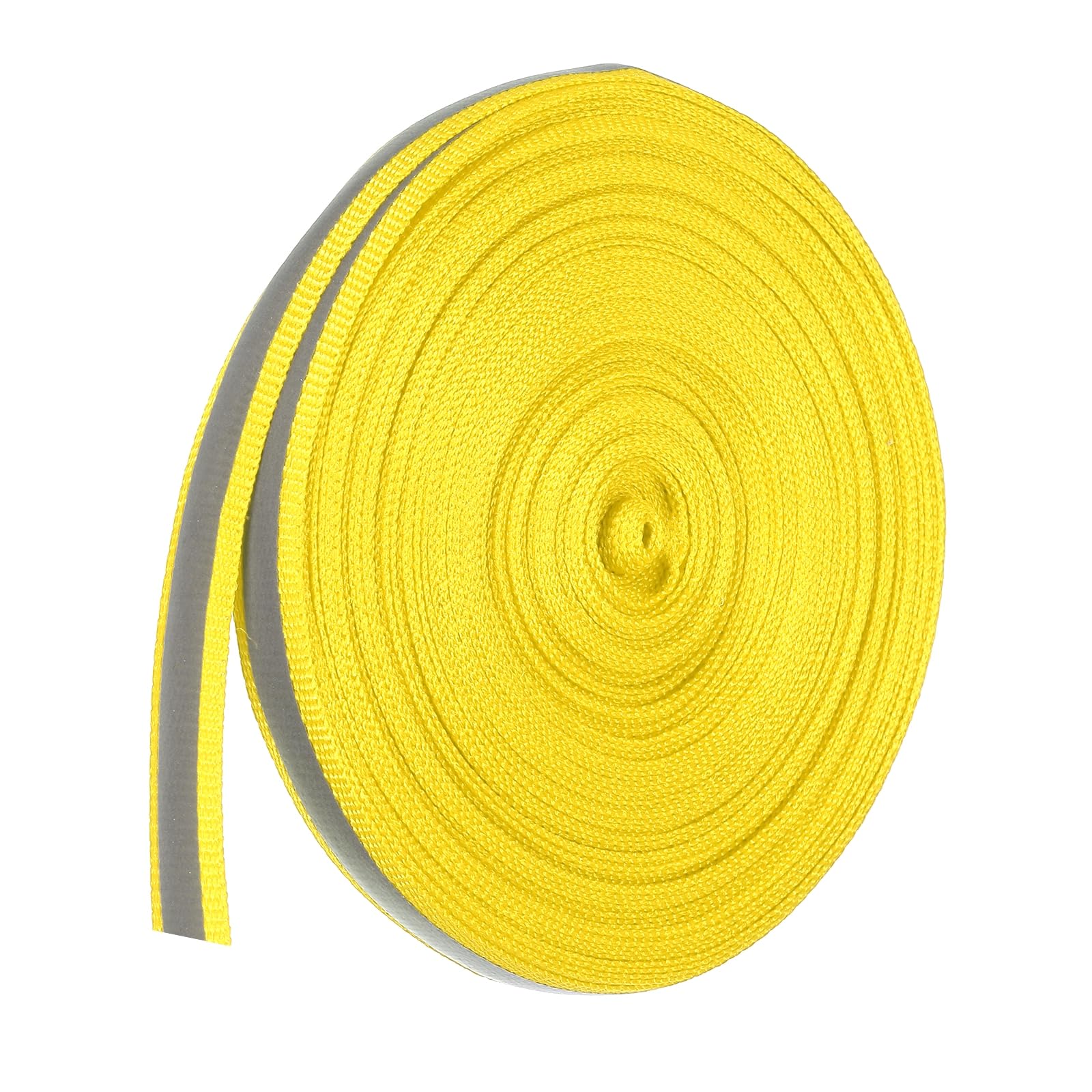 PATIKIL Reflective Tape Strip, 10mm x 22yards High Visibility Reflective Tape Sew-on DIY Warning Safety Fabric Webbing for Clothing Raincoats, Yellow