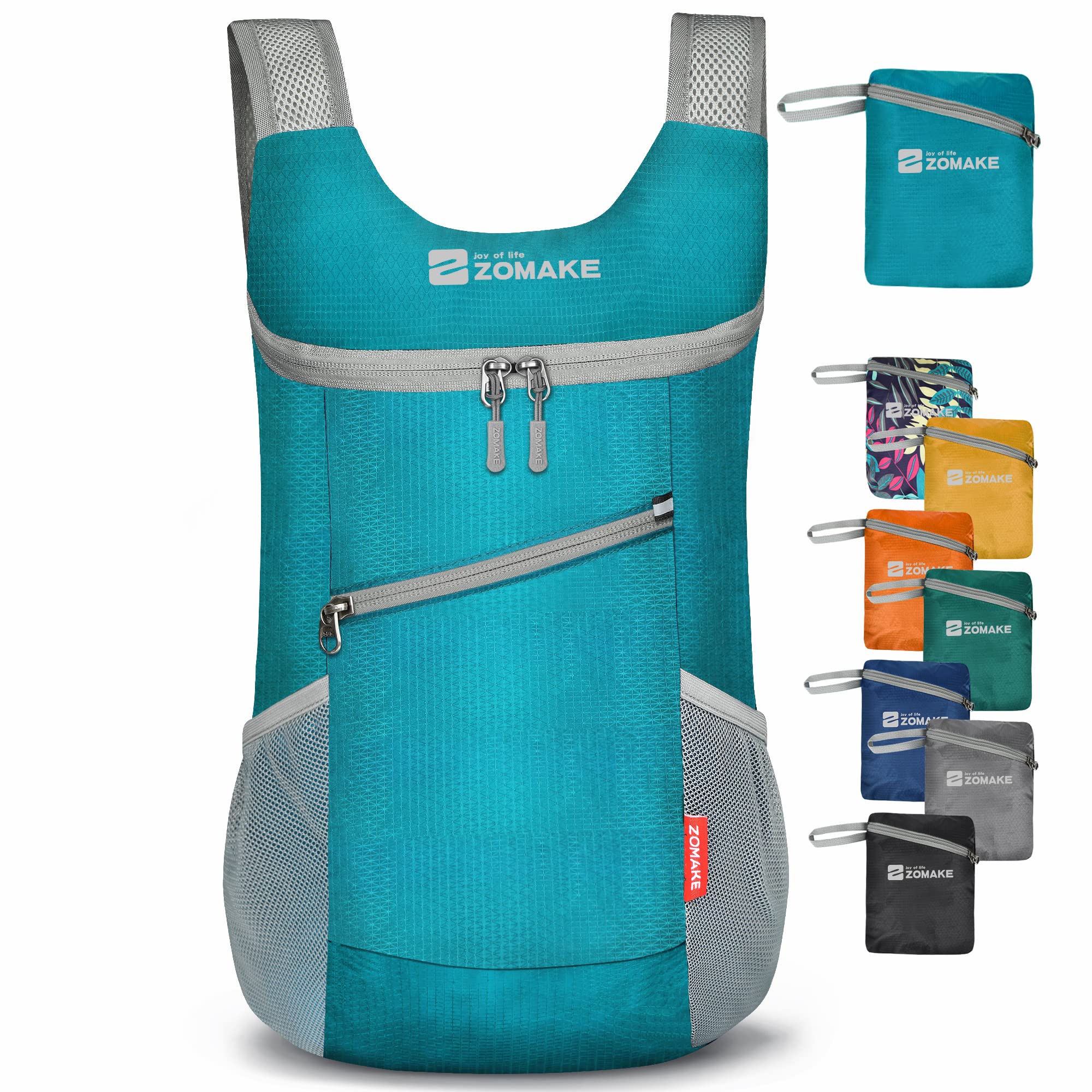 ZOMAKE Ultra Lightweight Foldable Backpack 14L - Ultralight Small Packable Backpack Lightweight Rucksack Waterproof Compact Travel Daypack for Women Men Hiking Walking(Dark Green)