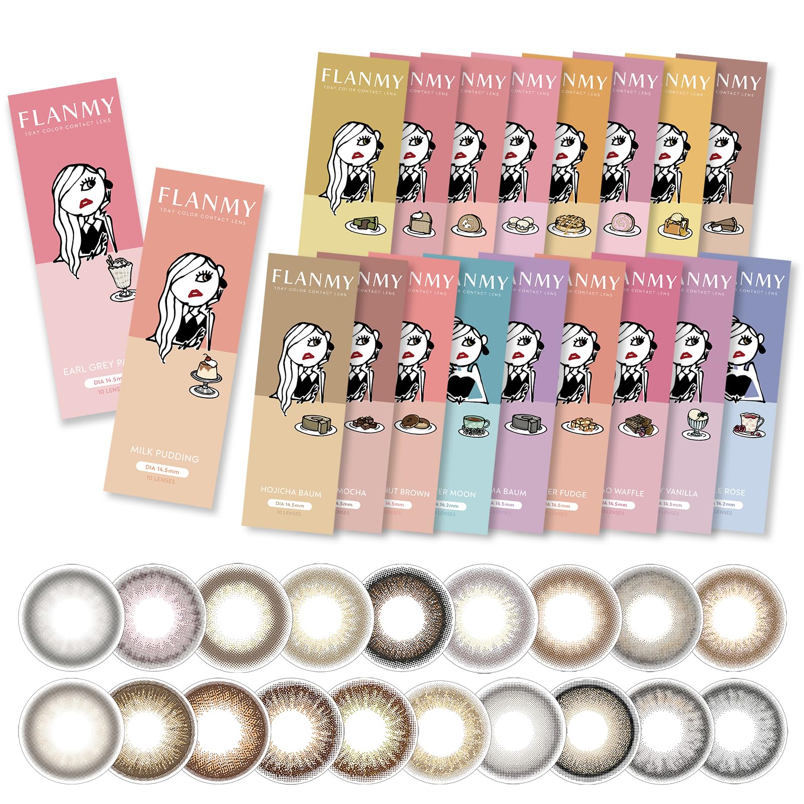 カラコン フランミー ワンデー FLANMY 1day 1箱 10枚入 14.2mm 14.5mm 8.5mm 8.6mm 佐々木希 PWR：0.00／COLOR：キャラメルパイ商品画像