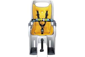 Topeak BabySeat II (Without Rack) – Bike Seat with Wrap-Around Protection, Dual Suspension System, Adjustable Harness & Footrests, Roll Bar Handle, CPSIA, Durable Polymer Frame