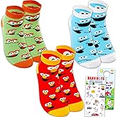 Sesame Street Gripper Socks for Women - Bundle with 3 Pairs of Non-Slip Ankle Socks Featuring Elmo, Cookie Monster, More Plus Stickers | Sesame Street Apparel Set for Teens, Girls