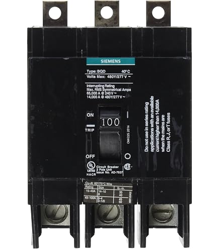 Disjoncteur Siemens BQ3B20 20A 240V 3 Pôles à Montage Boulonné - Occasion En Bon état