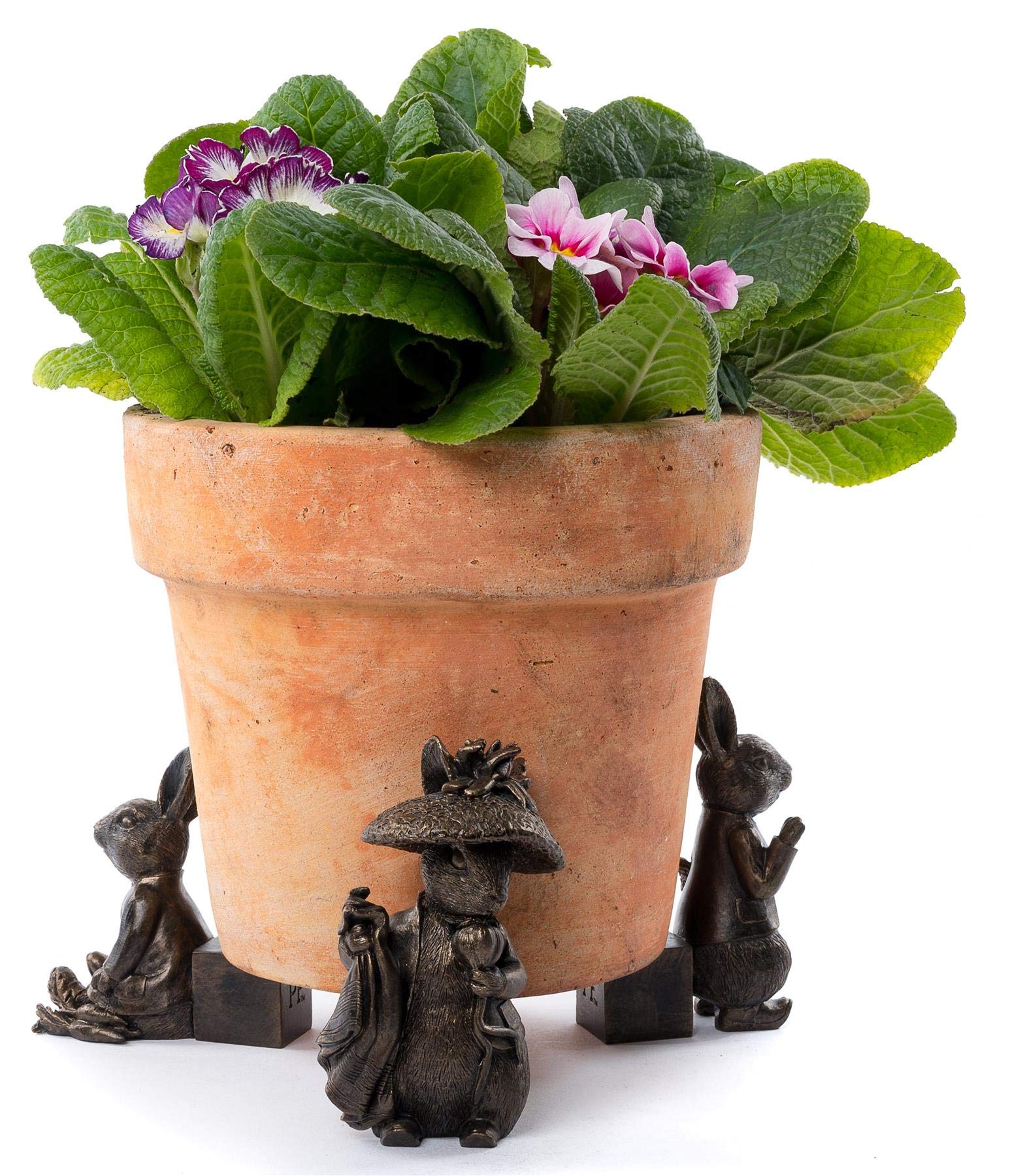 Potty Feet Beatrix Potter Benjamin Bunny Figures Plant Pot Feet - Planter Support - Handmade Decorative Ornaments - 3pcs