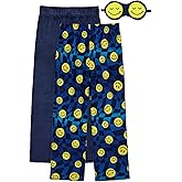 Saint Eve Kids Boys Fuzzy 2 Pack Pajama Pants & Matching Sleep Mask - Super Soft Fleece - Sleep & Lounge PJ Pants for Kids