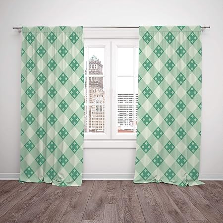 2 Panel Set Window Drapes Kitchen Curtains Mint Old Fashion