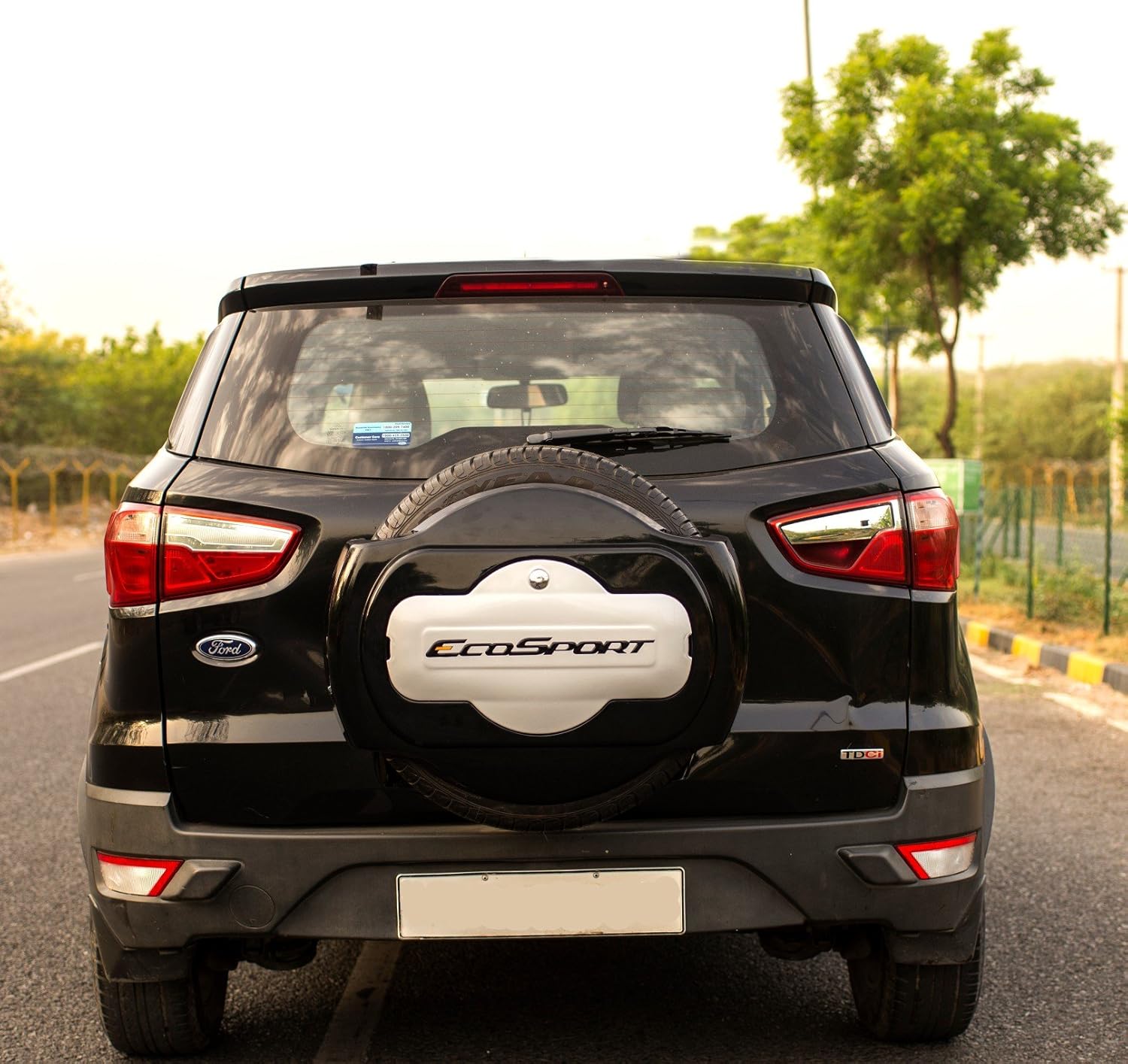 Future It is Half/Sporty Spare Wheel Cover for Ford Ecosport(Smoke Grey