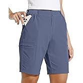 Willit Women's 10" Hiking Cargo Shorts Stretch Golf Active Long Quick Dry Outdoor Summer Shorts