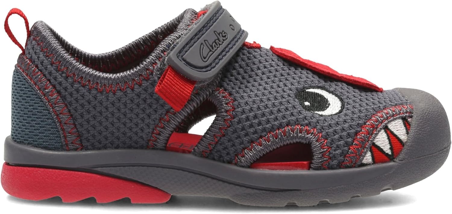 Clarks Baby Boys' Beach Curl FST Walking Shoes, Grey (Grey Synthetic