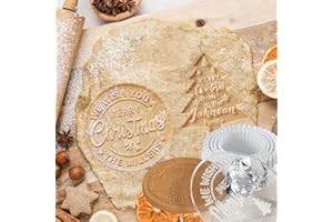 Personalized Cookie Stamp 3D Raised Design Custom Acrylic Christmas Cookie Mold with Handle for Baking Decoration-Christmas T