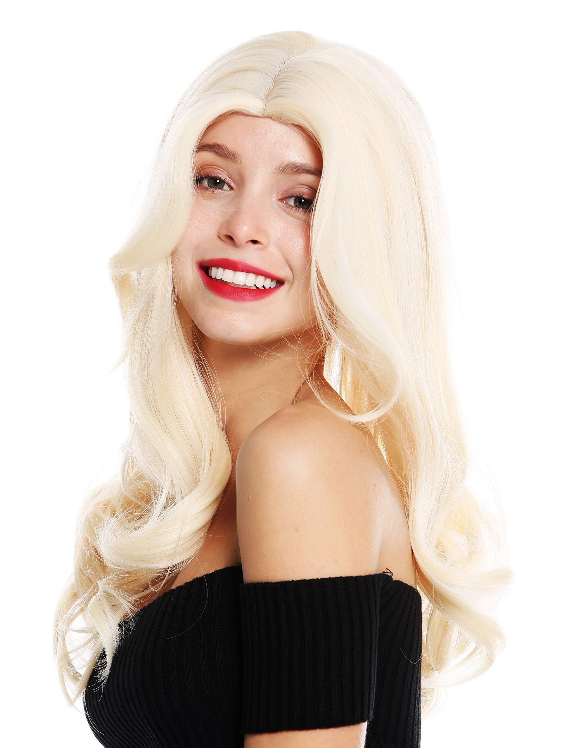 WIG ME UP - 1953-88 women's quality wig long slightly waved middle parting light blonde fair blonde