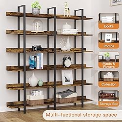 FRAPOW 83Inch Industrial Bookshelf and