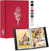 Lanpn Small Photo Album 6x4 2 Packs 100 Photos Portrait Linen Red