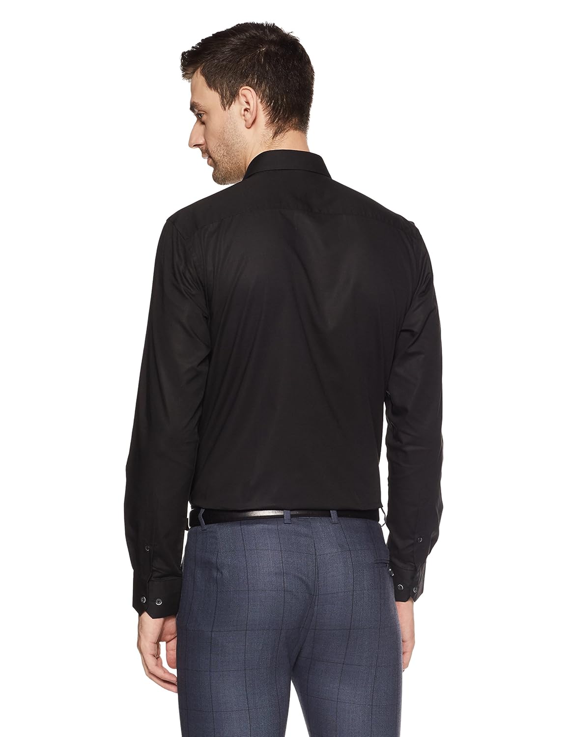 peter england men's solid slim fit formal shirt