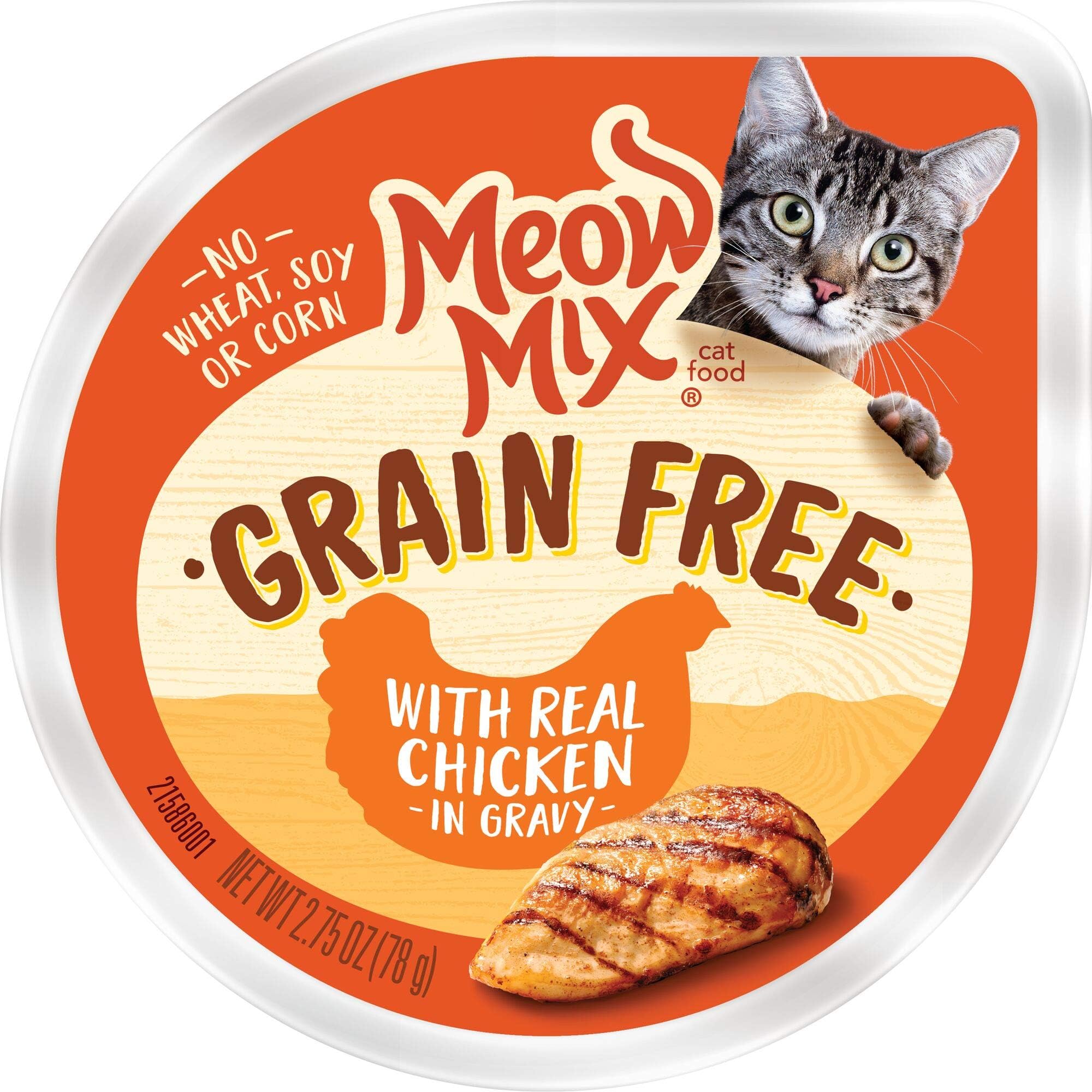 Meow Mix Grain Free Wet Cat Food, Chicken, 2.75 Ounce Cup (Pack of 12)