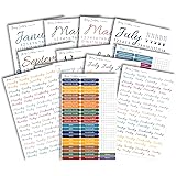 Essentials Calendar Planner and Journaling Stickers, Colorful Starter Kit for Journals and Planners, 12 Sheets, 1361 Stickers