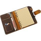 Turbosnail Leather A5 binder planner, Refillable leather journal, Leather notebook, A5 ring binder, Custom gift for him, Leadership Gifts, Corporate Gifts for Clients (Brown)