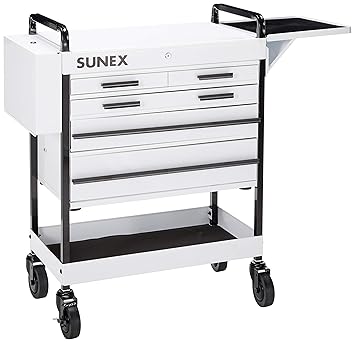 Sunex 8045wh Heavy Duty 5 Drawer Service Cart White Amazon Co Uk