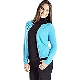 Cashmere Boutique 100% Pure Cashmere Women Cardigan Sweater - Round Neck, Long Sleeve, Button Down, Soft and Warm Sweater
