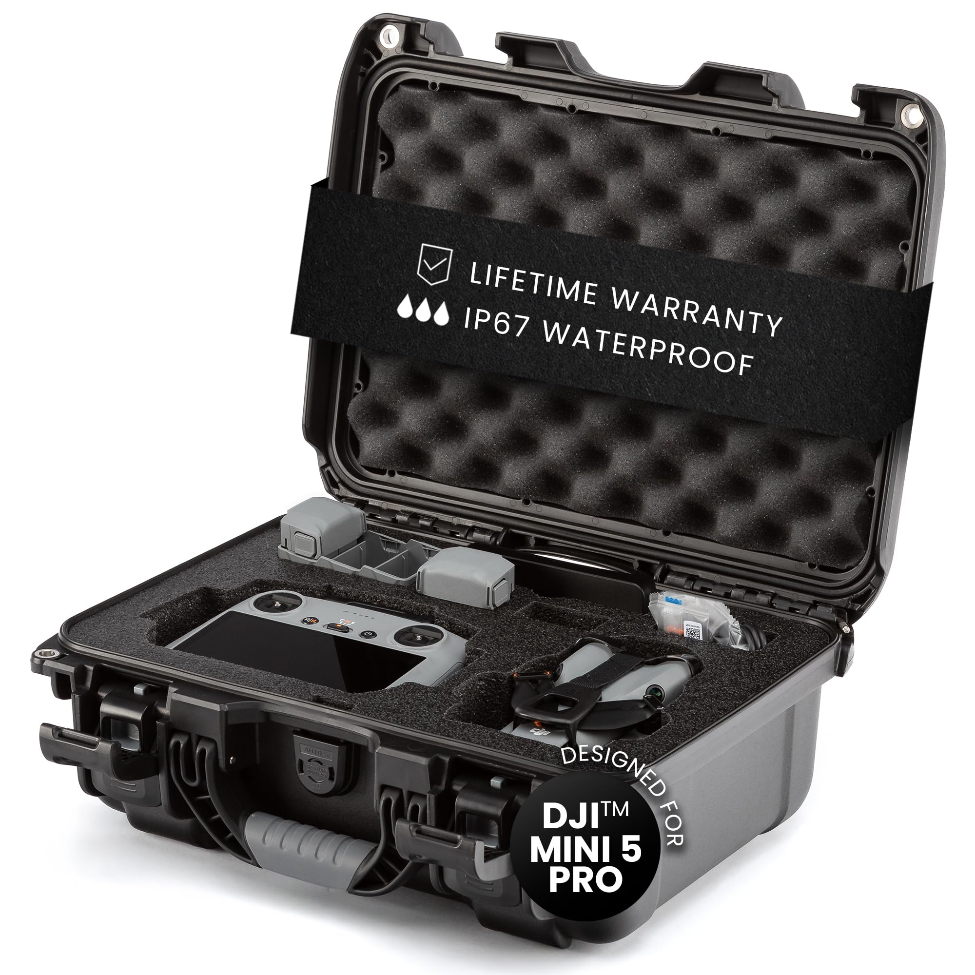Photo 1 of NANUK 915 DJI™ Mini 5 Pro Fly More Combo Plus - Waterproof Hard Case with Drone Foam Insert, Crushproof, Portable Travel Case, Made in Canada - Black (15.8" x 12.1" x 6.8")