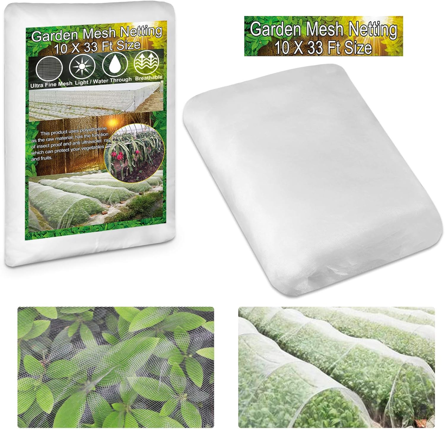 KY-YPFW 10x33 Ft Garden Netting Plant Covers - 0.032