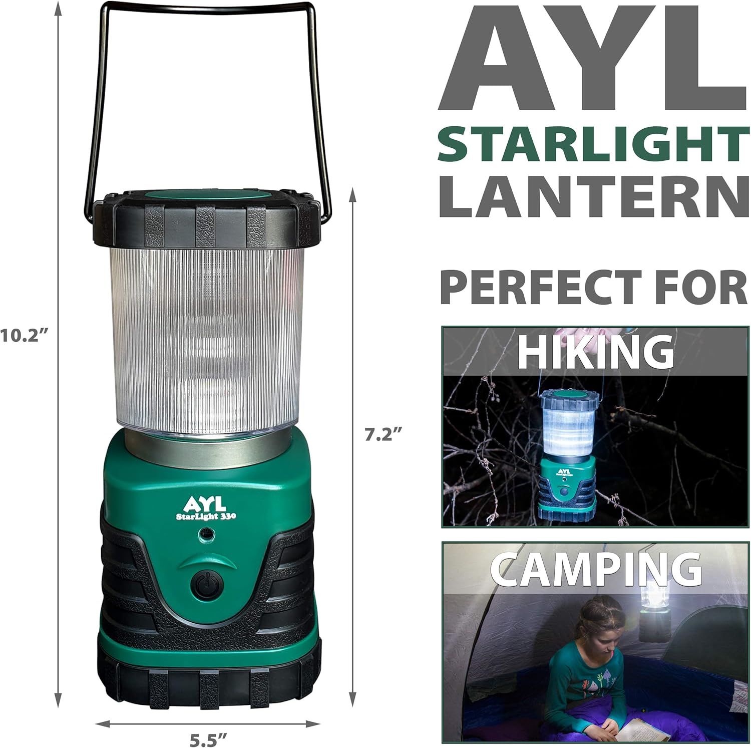 AYL Starlight - Water Resistant - Shock Proof - Battery Powered Ultra Long Lasting Up to 6 Days Straight - 1000 Lumens Ultra Bright LED Lantern - Perfect Camping Lantern for Hiking, Camping : Sports & Outdoors