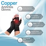 Hotcakes Copper Compression Gloves Arthritis Therapy Open Finger 88 Copper view 2