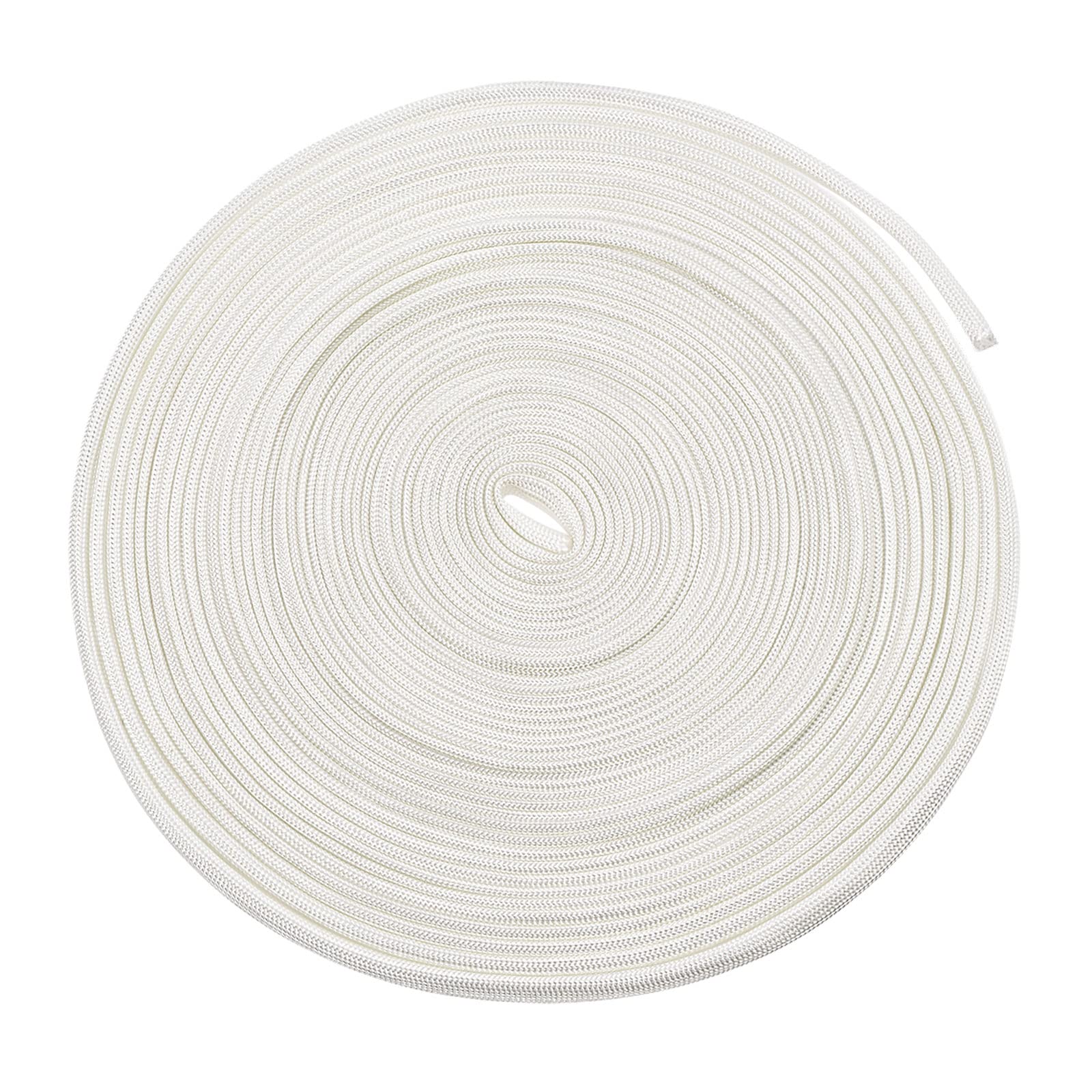 Rebower Fiberglass Sleeve Insulated Cable Protection Tube [for High-Temperature Applications] - 10M-6mm / White