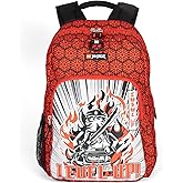 LEGO NINJAGO Kids School Backpack Bookbag, for Travel, On-the-Go, Back to School, Boys and Girls, with Adjustable Padded Straps and Fun patterns, Level Up