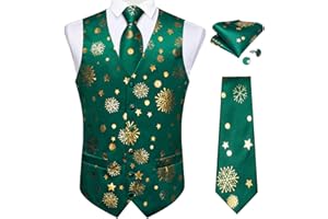 DiBanGu Men's Silk Paisley Vest and Necktie Set 6PCS Pre-tied Bow Tie Formal Waistcoat for Wedding Party