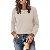 WIHOLL Womens Long Sleeve Tops Fall Outfits Crewneck Shirts Winter Clothing | Color Block, Travel, Vacation, Cruise, Essentials, Teacher, School, Fashion, Cute, Trendy, Tunic, Clothes, Comfort